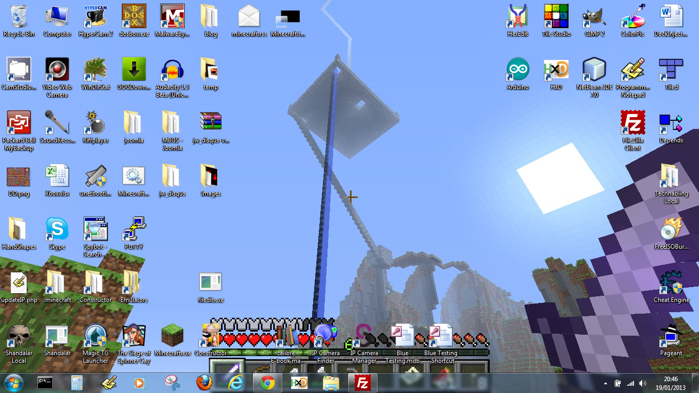 Screenshot of my Minecraft desktop wallpaper